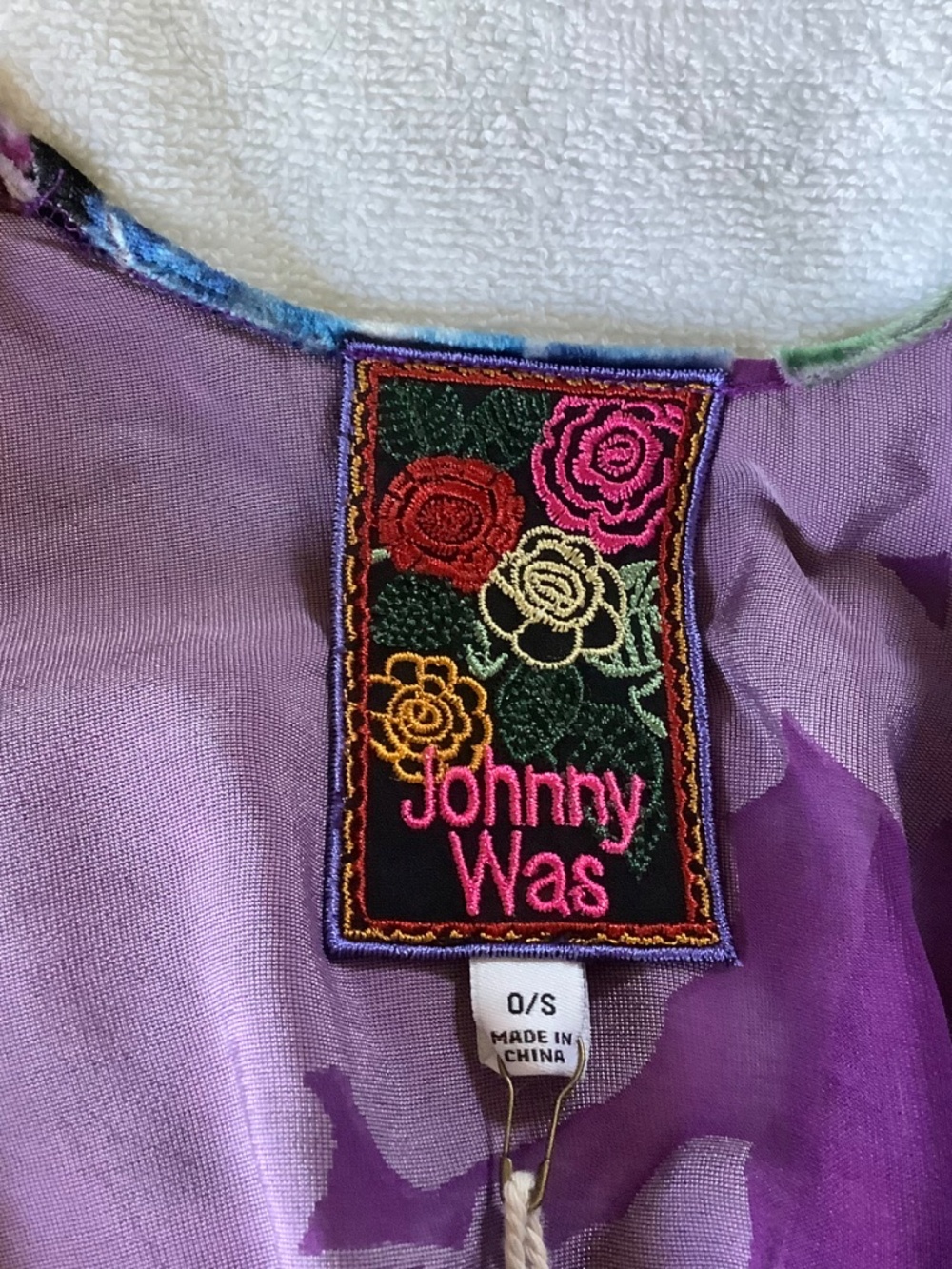 Johnny Was Burnout Velvet And Silk Shawl Phantasma OS - Picture 16 of 16